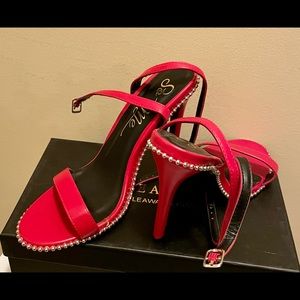 Red Heels lace around the ankle